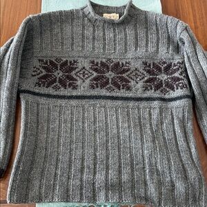 J. Crew Gray and Brown Turtleneck Sweater